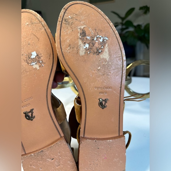 Vince Camuto VC Signature Tabor tan camel suede tassel gladiator sandal size 8 - Picture 5 of 8